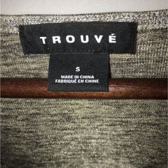 Women's Trouve Metallic Silver Gold Long Sleeve Wrap Top - Picture 6 of 11